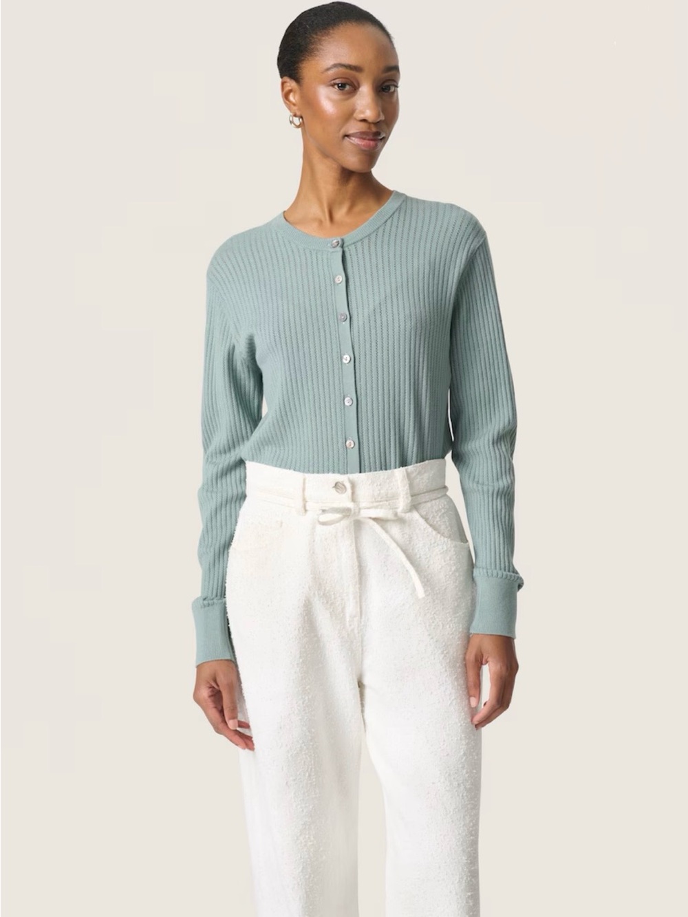 Soaked in Luxury Spina Cardigan in Silver Blue | Size S